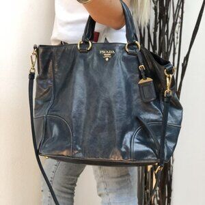 Authentic, Prada Handbag,  Vitello Shine, 2 Way Bag